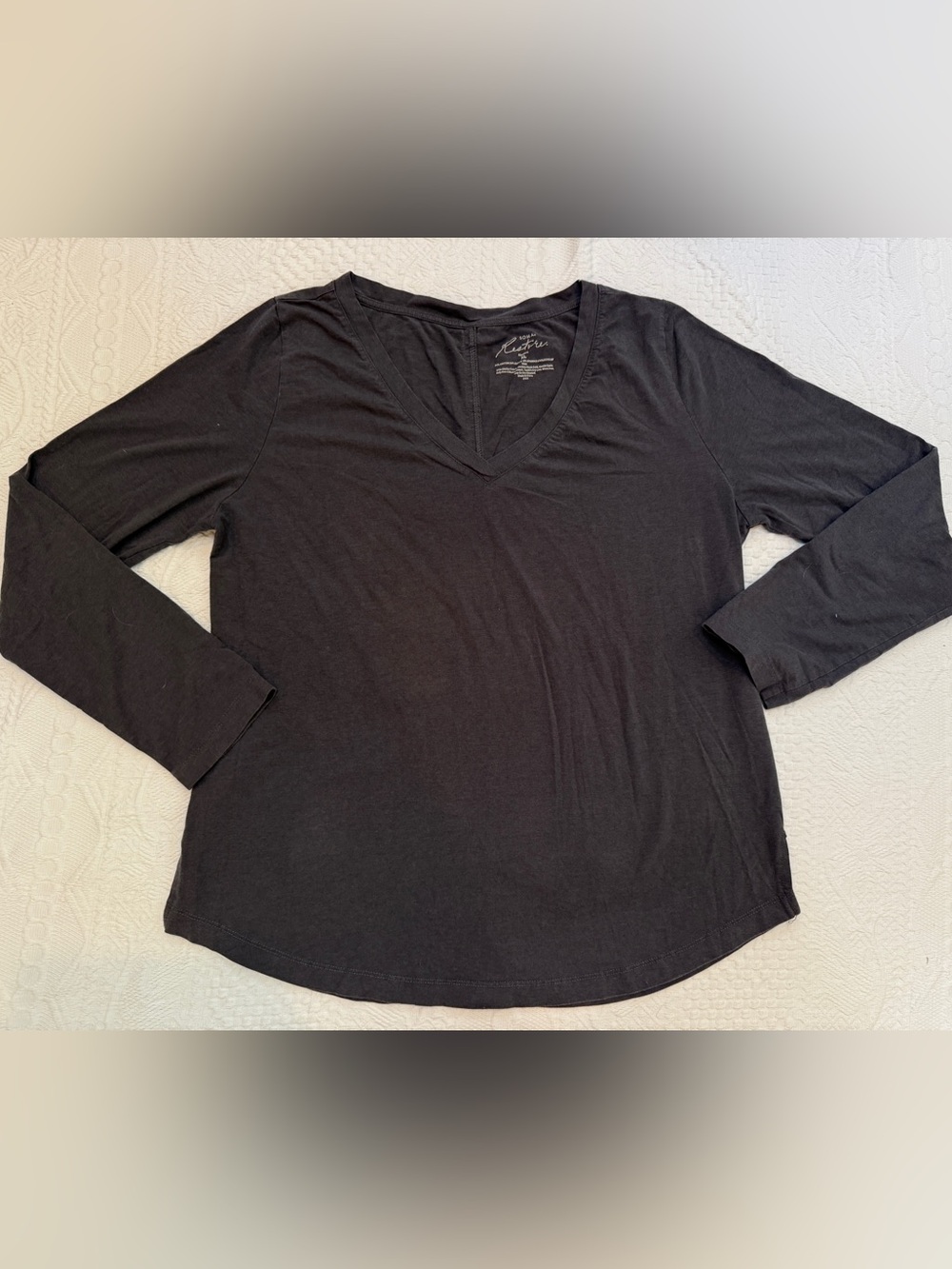 Soma Restore Aloeknit Gray Long Sleeve V Neck T Shirt Womens Size XL